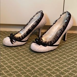 Black and white heels